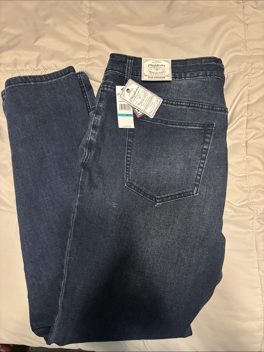 Slim-Straight Men's Jeans in Dark Blue Denim